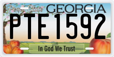 GA license plate PTE1592