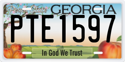 GA license plate PTE1597