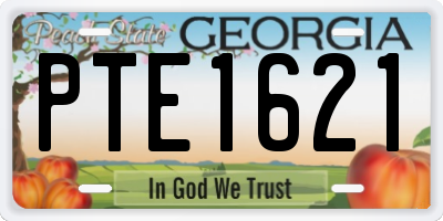 GA license plate PTE1621