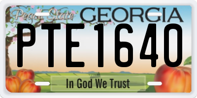 GA license plate PTE1640
