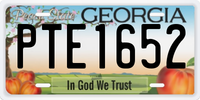 GA license plate PTE1652