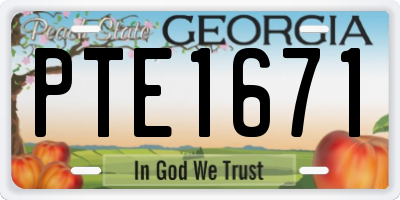 GA license plate PTE1671