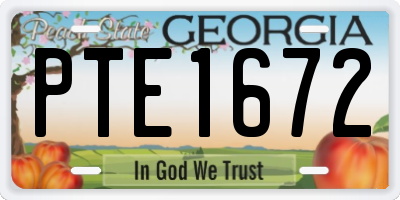 GA license plate PTE1672
