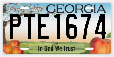 GA license plate PTE1674