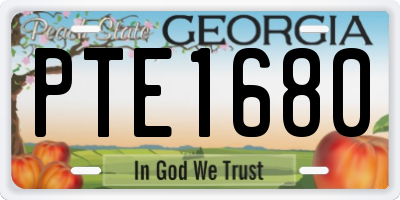 GA license plate PTE1680