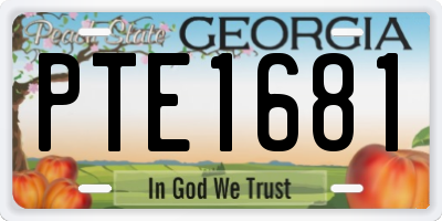 GA license plate PTE1681