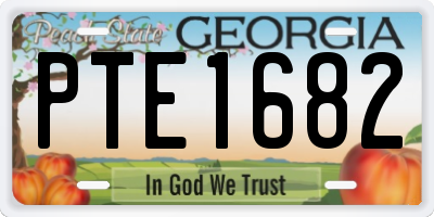 GA license plate PTE1682