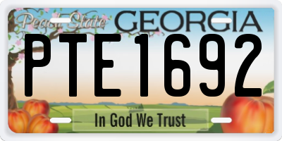 GA license plate PTE1692