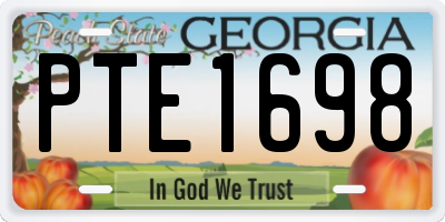 GA license plate PTE1698