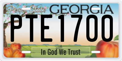 GA license plate PTE1700