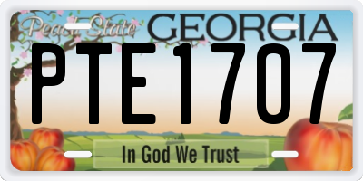 GA license plate PTE1707