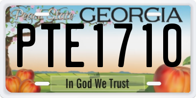 GA license plate PTE1710