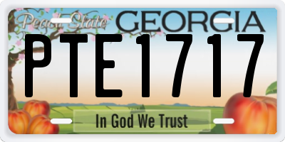 GA license plate PTE1717