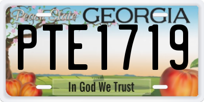 GA license plate PTE1719