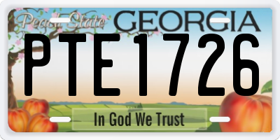 GA license plate PTE1726