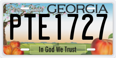 GA license plate PTE1727
