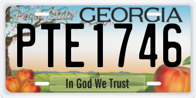 GA license plate PTE1746