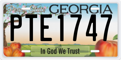 GA license plate PTE1747