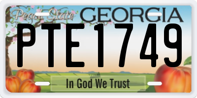 GA license plate PTE1749