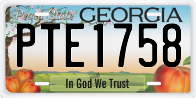 GA license plate PTE1758