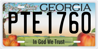 GA license plate PTE1760