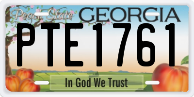 GA license plate PTE1761