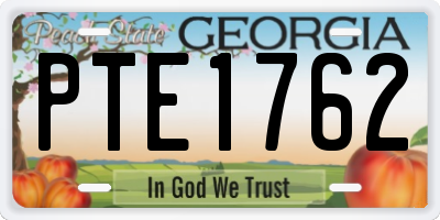 GA license plate PTE1762