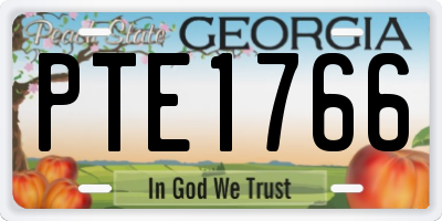 GA license plate PTE1766