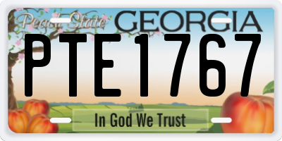 GA license plate PTE1767