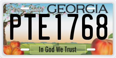 GA license plate PTE1768