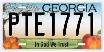 GA license plate PTE1771