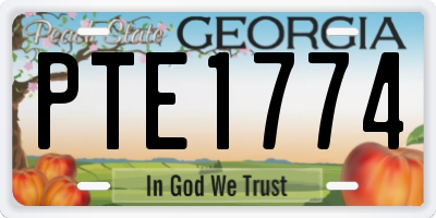 GA license plate PTE1774