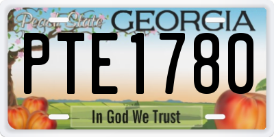 GA license plate PTE1780
