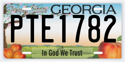 GA license plate PTE1782