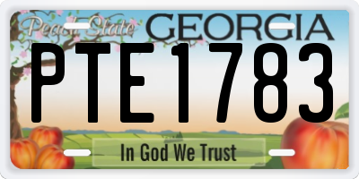 GA license plate PTE1783
