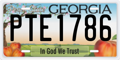 GA license plate PTE1786