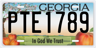 GA license plate PTE1789