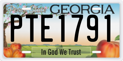 GA license plate PTE1791