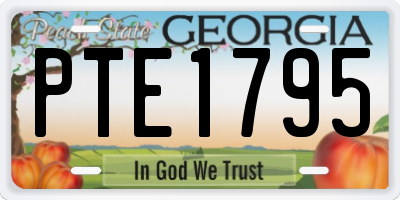 GA license plate PTE1795