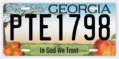 GA license plate PTE1798