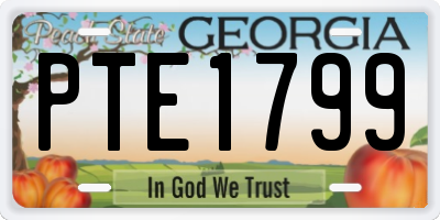 GA license plate PTE1799