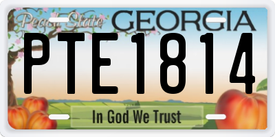 GA license plate PTE1814