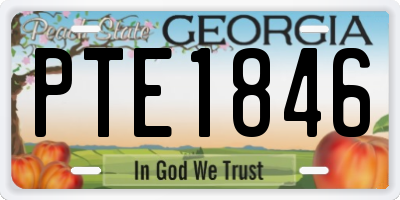 GA license plate PTE1846
