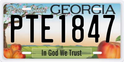GA license plate PTE1847