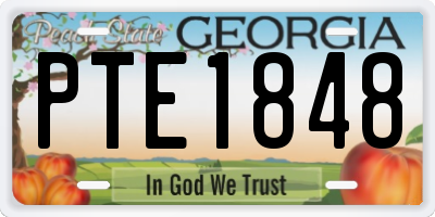 GA license plate PTE1848