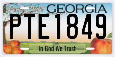GA license plate PTE1849