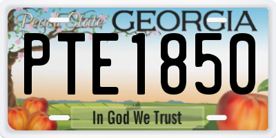 GA license plate PTE1850