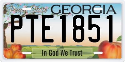 GA license plate PTE1851