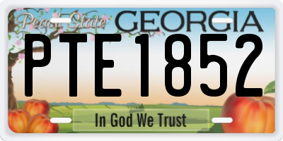 GA license plate PTE1852