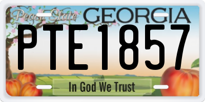 GA license plate PTE1857